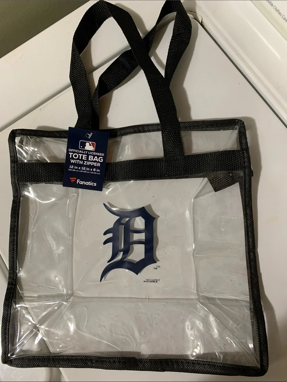Fanatics Clear Detroit Tigers Tote Bag with Black Trim